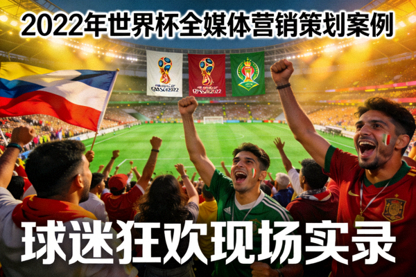 2022年世界杯全媒体营销策划案例封面 - 球迷在球场欢呼庆祝